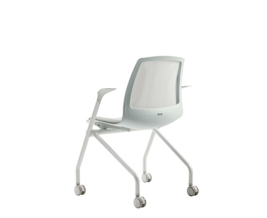Кресло Дуорест Кью6В1Н (Duorest Q6W1N) белая рама 690x560x610 Кв6В1Н (Q6W1N) белая рама Светло-серый, Основной цвет: Светло-серый, Ширина: 690, Ролики: Есть, Высота: 610, Глубина: 560, Материал крестовины: Каркас-ракушка, Материал сиденья: Ткань Кв6 (Q6), Механизм: Механизм складывания друг в друга,, Подголовник: Нет, Материал спинки: Сетка Кв6 (Q6), Цвет крестовины: Белый, Артикул: Кв6В1Н (Q6W1N) белая рама, изображение 3post-test