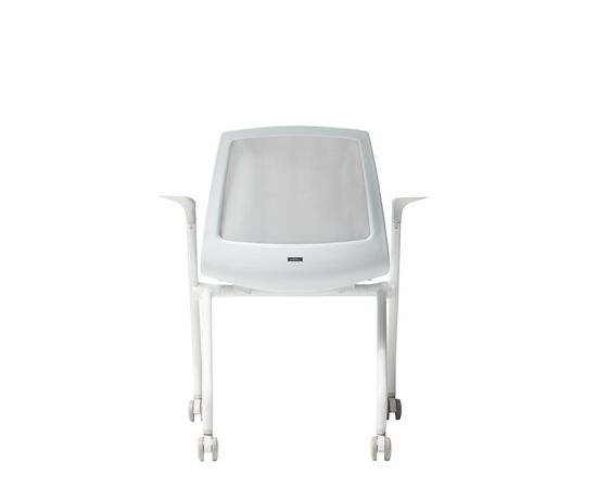 Кресло Дуорест Кью6В1Н (Duorest Q6W1N) белая рама 690x560x610 Кв6В1Н (Q6W1N) белая рама Светло-серый, Основной цвет: Светло-серый, Ширина: 690, Ролики: Есть, Высота: 610, Глубина: 560, Материал крестовины: Каркас-ракушка, Материал сиденья: Ткань Кв6 (Q6), Механизм: Механизм складывания друг в друга,, Подголовник: Нет, Материал спинки: Сетка Кв6 (Q6), Цвет крестовины: Белый, Артикул: Кв6В1Н (Q6W1N) белая рама, изображение 5post-test