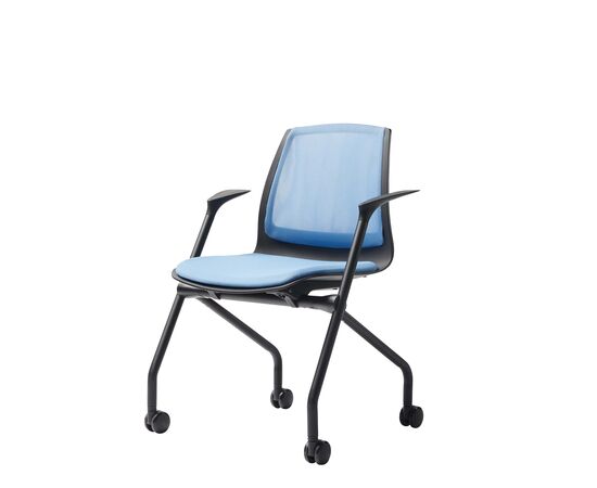 Кресло Дуорест Кью61Н (Duorest Q61N) 690x560x610 Кв61Н (Q61N) Синий, Основной цвет: Синий, Ширина: 690, Ролики: Есть, Высота: 610, Глубина: 560, Материал подлокотников: Нейлон, Вес: 26, Материал крестовины: Каркас-ракушка, Материал сиденья: Ткань Кв6 (Q6), Механизм: Механизм складывания друг в друга,, Подголовник: Нет, Материал спинки: Сетка Кв6 (Q6), Цвет крестовины: Черный, Артикул: Кв61Н (Q61N), изображение 2post-test