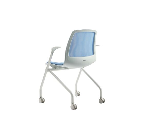Кресло Дуорест Кью6В1Н (Duorest Q6W1N) белая рама 690x560x610 Кв6В1Н (Q6W1N) белая рама Синий, Основной цвет: Синий, Ширина: 690, Ролики: Есть, Высота: 610, Глубина: 560, Материал крестовины: Каркас-ракушка, Материал сиденья: Ткань Кв6 (Q6), Механизм: Механизм складывания друг в друга,, Подголовник: Нет, Материал спинки: Сетка Кв6 (Q6), Цвет крестовины: Белый, Артикул: Кв6В1Н (Q6W1N) белая рама, изображение 4post-test