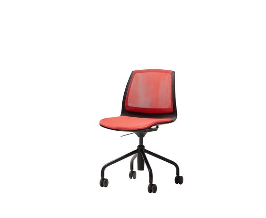 Кресло Дуорест Кью61С (Duorest Q61S) 690x560x610 Кв61С (Q61S) Красный, Ролики: Есть, Основной цвет: Красный, Ширина: 690, Высота: 610, Глубина: 560, Материал крестовины: 4-лучевая база, Материал сиденья: Ткань Кв6 (Q6), Подголовник: Нет, Материал спинки: Сетка Кв6 (Q6), Цвет крестовины: Черный, Артикул: Кв61С (Q61S), изображение 2post-test