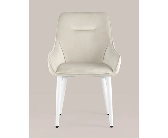 Стул Диана Нью (NEW) 560x600x870 МК101-2 КД ХЛР-2 (MC101-2 KD HLR-2) Кремовый (ножки белые), Основной цвет: Кремовый (ножки белые), Ширина: 560, Материал основания: Металл, Высота: 870, Глубина: 600, Материал: Велюр, Каркас: Металл, Цвет опоры: Белый, Материал сиденья: Велюр, Цвет сиденья: Кремовый, Артикул: МК101-2 КД ХЛР-2 (MC101-2 KD HLR-2), изображение 3post-test