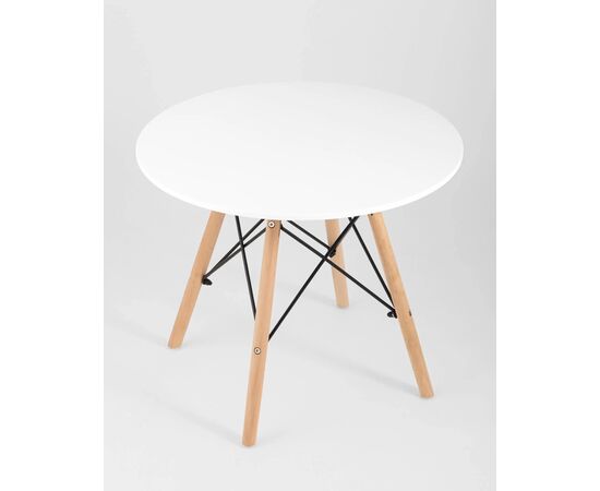Стол круглый Иймс (EAMES) Т005-К (T005-C) Белый, Материал основания: Массив бука, Основной цвет: Белый, Материал столешницы: МДФ, Диаметр: 600, Вес: 10, Артикул: Т005-К (T005-C), изображение 2post-test