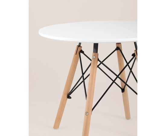 Стол круглый Иймс (EAMES) Т005-К (T005-C) Белый, Материал основания: Массив бука, Основной цвет: Белый, Материал столешницы: МДФ, Диаметр: 600, Вес: 10, Артикул: Т005-К (T005-C), изображение 4post-test