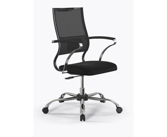 Кресло ЭргоЛайф Сит Эйр М3-290К (ErgoLife Sit Air M3-290K) 440x650x897 з509344876 (z509344876) Чёрный, Основной цвет: Чёрный, Ширина: 440, Высота: 897, Глубина: 650, Каркас: Сталь, Материал сиденья: сетчатая ткань, Материал спинки: Сетка черная, Цвет подлокотников: Черный, Артикул: з509344876 (z509344876), изображение 2post-test