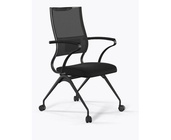 Кресло ЭргоЛайф Сит Эйр М3-290К (ErgoLife Sit Air M3-290K) 440x650x897 код 1010773 с прайса Чёрный, Основной цвет: Чёрный, Ширина: 440, Высота: 897, Глубина: 650, Каркас: Сталь, Материал сиденья: сетчатая ткань, Материал спинки: Сетка черная, Цвет подлокотников: Черный, Артикул: код 1010773 с прайса, изображение 3post-test