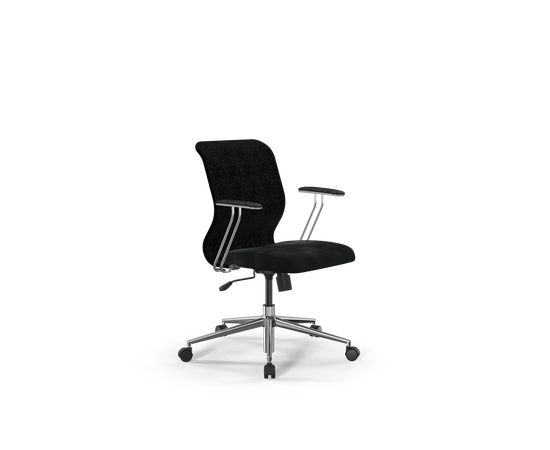 Кресло ЭргоЛайф Сит 8 Мр4-4Т - Вивальди (ErgoLife Sit 8 Mr4-4T - Vivaldi) 440536 з252342761 (z252342761) Чёрный, Основной цвет: Чёрный, Ширина: 440, Ролики: Полиамид, д50 (d50)мм (В01 (W01)), Высота: 536, Каркас: Сталь, Материал крестовины: Сталь, каплевидное, хром, д700 (d700)мм (Б23 (B23)), Материал сиденья: Велюр "Вивалди (Vivaldi)", Механизм: Механизм качания топган М09 без рамы крепления, Материал спинки: Велюр "Вивалди (Vivaldi)", Регулировка спинки: металлический каркас, замкнутый сверху, Цвет подлокотников: Черный, Артикул: з252342761 (z252342761), изображение 2post-test