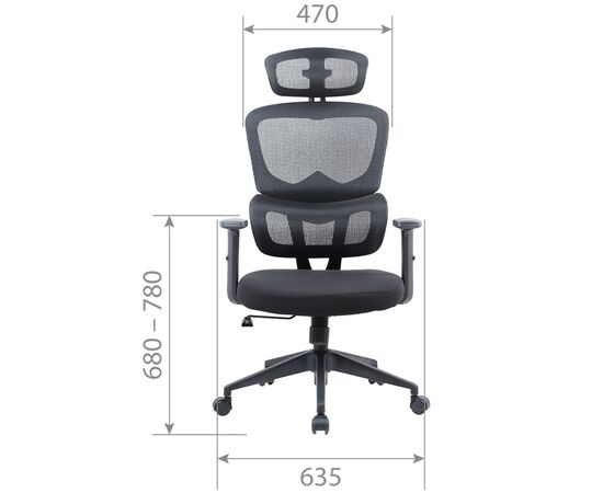Кресло Чейрман Ч560 (CHAIRMAN CH560) 635x640x1195 Чёрный, Ролики: Стандарт БИФМА 5 (BIFMA 5),1 (США), диаметр штока 11 мм, покрытие – полиуретан, Основной цвет: Чёрный, Ширина: 635, Высота: 1195, Глубина: 640, Максимальная высота: 1295, Каркас: немонолитный, Материал сиденья: Сетчатый акрил / Полиэстер, Механизм: С синхронным отклонением сидения и спинки 1:3, с фиксацией кресла в рабочем положении. Регулировка к, Подголовник: Да, Материал спинки: Сетчатый акрил / Полиэстер, Рекомендованная максимальная нагрузка: 120 кг, Цвет подлокотников: Черный, изображение 3post-test