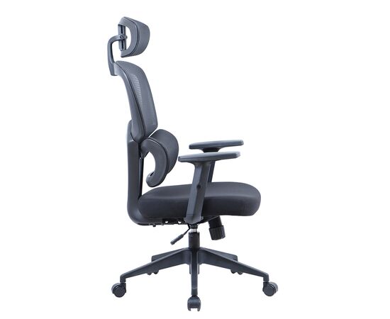Кресло Чейрман Ч560 (CHAIRMAN CH560) 635x640x1195 Чёрный, Ролики: Стандарт БИФМА 5 (BIFMA 5),1 (США), диаметр штока 11 мм, покрытие – полиуретан, Основной цвет: Чёрный, Ширина: 635, Высота: 1195, Глубина: 640, Максимальная высота: 1295, Каркас: немонолитный, Материал сиденья: Сетчатый акрил / Полиэстер, Механизм: С синхронным отклонением сидения и спинки 1:3, с фиксацией кресла в рабочем положении. Регулировка к, Подголовник: Да, Материал спинки: Сетчатый акрил / Полиэстер, Рекомендованная максимальная нагрузка: 120 кг, Цвет подлокотников: Черный, изображение 4post-test