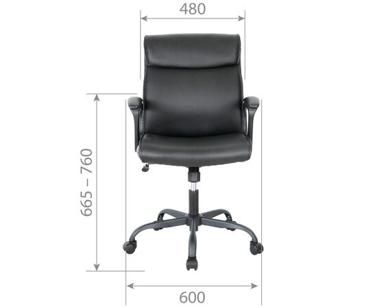 Кресло Чейрман Ч303 (CHAIRMAN CH303) 600x650x930 Чёрный, Основной цвет: Чёрный, Ширина: 600, Ролики: стандарт БИФМА 5 (BIFMA 5),1 (США), диаметр штока 11 мм, покрытие – нейлон, Высота: 930, Глубина: 650, Максимальная высота: 1025, Каркас: немонолитный, Материал сиденья: экокожа, Механизм: С возможностью фиксации кресла в рабочем положении. Регулировка кресла по высоте, Материал спинки: экокожа, Рекомендованная максимальная нагрузка: 100 кг, Цвет подлокотников: Черный, изображение 3post-test