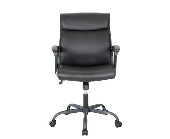 Кресло Чейрман Ч303 (CHAIRMAN CH303) 600x650x930 Чёрный, Основной цвет: Чёрный, Ширина: 600, Ролики: стандарт БИФМА 5 (BIFMA 5),1 (США), диаметр штока 11 мм, покрытие – нейлон, Высота: 930, Глубина: 650, Максимальная высота: 1025, Каркас: немонолитный, Материал сиденья: экокожа, Механизм: С возможностью фиксации кресла в рабочем положении. Регулировка кресла по высоте, Материал спинки: экокожа, Рекомендованная максимальная нагрузка: 100 кг, Цвет подлокотников: Черный, изображение 5post-test