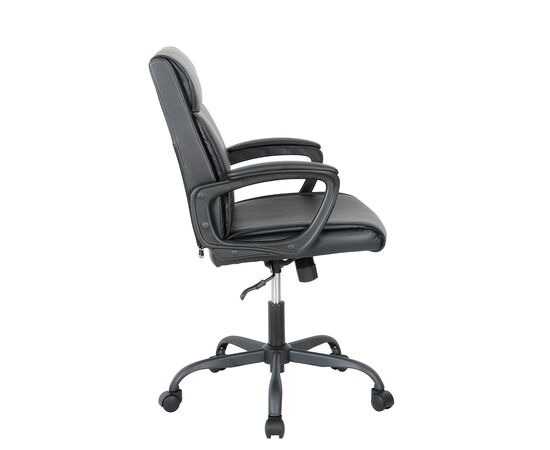 Кресло Чейрман Ч303 (CHAIRMAN CH303) 600x650x930 Чёрный, Основной цвет: Чёрный, Ширина: 600, Ролики: стандарт БИФМА 5 (BIFMA 5),1 (США), диаметр штока 11 мм, покрытие – нейлон, Высота: 930, Глубина: 650, Максимальная высота: 1025, Каркас: немонолитный, Материал сиденья: экокожа, Механизм: С возможностью фиксации кресла в рабочем положении. Регулировка кресла по высоте, Материал спинки: экокожа, Рекомендованная максимальная нагрузка: 100 кг, Цвет подлокотников: Черный, изображение 4post-test