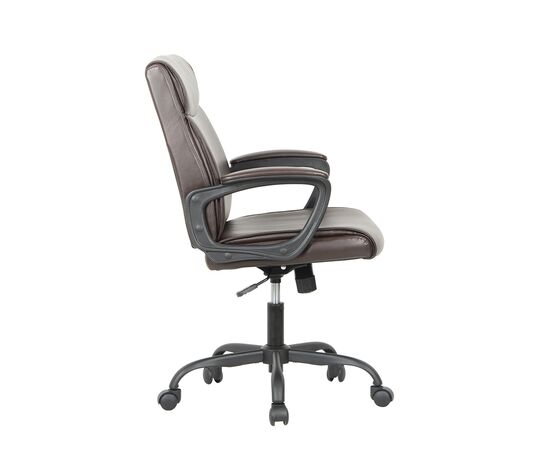 Кресло Чейрман Ч303 (CHAIRMAN CH303) 600x650x930 Коричневый, Основной цвет: Коричневый, Ширина: 600, Ролики: стандарт БИФМА 5 (BIFMA 5),1 (США), диаметр штока 11 мм, покрытие – нейлон, Высота: 930, Глубина: 650, Максимальная высота: 1025, Каркас: немонолитный, Материал сиденья: экокожа, Механизм: С возможностью фиксации кресла в рабочем положении. Регулировка кресла по высоте, Материал спинки: экокожа, Рекомендованная максимальная нагрузка: 100 кг, Цвет подлокотников: Коричневый, изображение 3post-test