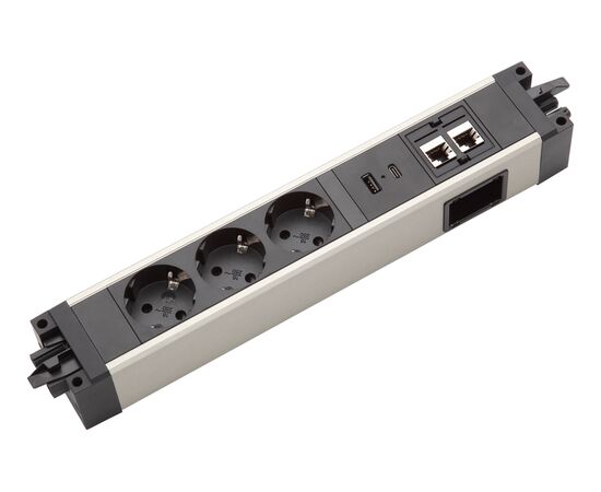 Блок поверхностного монтажа 3х220В+ЮСБ (USB) A/C 30Вт+2хRJ45, GST F/M, алюминий + черный (134205 БК (BK)) 134205 БК (134205 BK), изображение 4post-test