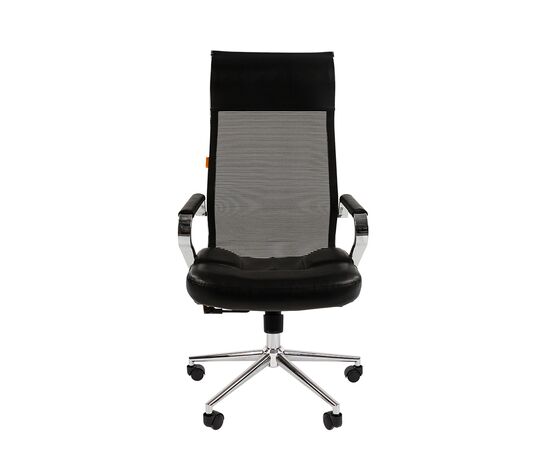 Кресло Чейрман 700 (Chairman 700) 570x700x1180 00-07022875 Чёрный, Основной цвет: Чёрный, Ширина: 570, Высота: 1180, Глубина: 700, Максимальная высота: 1280, Материал сиденья: Комбинированный Сетчатый акрил / Экокожа, Материал спинки: Комбинированный Сетчатый акрил / Экокожа, Артикул: 00-07022875, изображение 2post-test