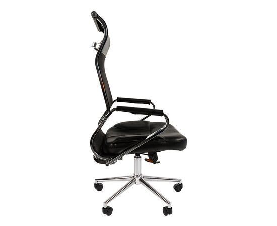 Кресло Чейрман 700 (Chairman 700) 570x700x1180 00-07022875 Чёрный, Основной цвет: Чёрный, Ширина: 570, Высота: 1180, Глубина: 700, Максимальная высота: 1280, Материал сиденья: Комбинированный Сетчатый акрил / Экокожа, Материал спинки: Комбинированный Сетчатый акрил / Экокожа, Артикул: 00-07022875, изображение 3post-test