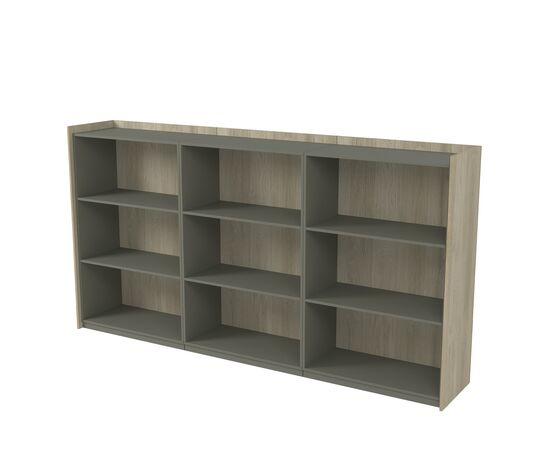 Шкакф средний с двумя комплектами стеклянных дверей Магнетик (MAGNETIC) 2636x460x1400 15ШТС.1406 Оквоод/Терра (Okwood/Terra)/Черное стекло, Основной цвет: Оквоод/Терра (Okwood/Terra)/Черное стекло, Артикул: 15ШТС.1406, изображение 2post-test