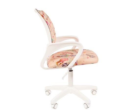 Кресло для детей Ситнайс Кидс 203 ЛТ (SITNICE KIDS 203 LT) белый пластик 560x470x870 рисунок "принцессы", Цвет пластика: Белый, Основной цвет: рисунок "принцессы", Ширина: 560, Ролики: Стандарт БИФМА 5 (BIFMA 5),1 (США), диаметр штока 11 мм, покрытие – полиуретан, Высота: 870, Глубина: 470, Материал: Ткань велюр детская с рисунком, Максимальная высота: 965, Каркас: немонолитный, Вес: 9,8, Материал крестовины: Пластик, Механизм: Пиастра-регулировка кресла по высоте, Подлокотники: Пластик, Рекомендованная максимальная нагрузка: 100 кг, Объем: 0,136, изображение 2post-test