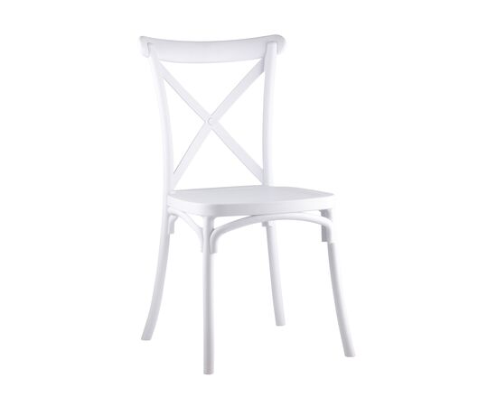 Стул Кроссбэк 430x520x890 Й030 вхите (Y030 white) Белый, Основной цвет: Белый, Ширина: 430, Материал основания: Пластик, Высота: 890, Глубина: 520, Материал: Пластик, Каркас: Пластик, Вес: 3,95, Цвет опоры: Белый, Материал сиденья: пластик, Цвет сиденья: Белый, Артикул: Й030 вхите (Y030 white), изображение 2post-test