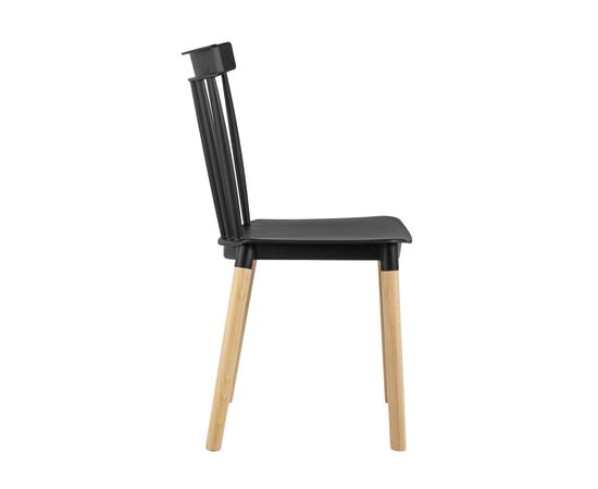 Стул Филд (Field) 480x490x840 СЛ-7037В блак (SL-7037W black) Чёрный, Основной цвет: Чёрный, Ширина: 480, Материал основания: Массив дерева, Высота: 840, Глубина: 490, Материал: Пластик, Вес: 3,8, Цвет опоры: Бежевый, Материал сиденья: пластик, Цвет сиденья: Черный, Артикул: СЛ-7037В блак (SL-7037W black), изображение 2post-test
