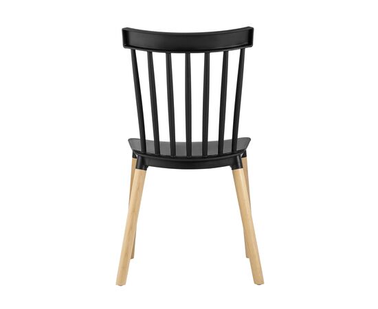 Стул Филд (Field) 480x490x840 СЛ-7037В блак (SL-7037W black) Чёрный, Основной цвет: Чёрный, Ширина: 480, Материал основания: Массив дерева, Высота: 840, Глубина: 490, Материал: Пластик, Вес: 3,8, Цвет опоры: Бежевый, Материал сиденья: пластик, Цвет сиденья: Черный, Артикул: СЛ-7037В блак (SL-7037W black), изображение 3post-test