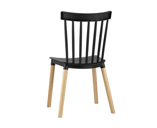 Стул Филд (Field) 480x490x840 СЛ-7037В блак (SL-7037W black) Чёрный, Основной цвет: Чёрный, Ширина: 480, Материал основания: Массив дерева, Высота: 840, Глубина: 490, Материал: Пластик, Вес: 3,8, Цвет опоры: Бежевый, Материал сиденья: пластик, Цвет сиденья: Черный, Артикул: СЛ-7037В блак (SL-7037W black), изображение 4post-test