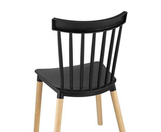 Стул Филд (Field) 480x490x840 СЛ-7037В блак (SL-7037W black) Чёрный, Основной цвет: Чёрный, Ширина: 480, Материал основания: Массив дерева, Высота: 840, Глубина: 490, Материал: Пластик, Вес: 3,8, Цвет опоры: Бежевый, Материал сиденья: пластик, Цвет сиденья: Черный, Артикул: СЛ-7037В блак (SL-7037W black), изображение 5post-test