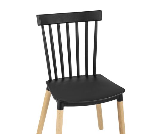 Стул Филд (Field) 480x490x840 СЛ-7037В блак (SL-7037W black) Чёрный, Основной цвет: Чёрный, Ширина: 480, Материал основания: Массив дерева, Высота: 840, Глубина: 490, Материал: Пластик, Вес: 3,8, Цвет опоры: Бежевый, Материал сиденья: пластик, Цвет сиденья: Черный, Артикул: СЛ-7037В блак (SL-7037W black), изображение 6post-test