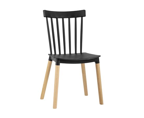 Стул Филд (Field) 480x490x840 СЛ-7037В блак (SL-7037W black) Чёрный, Основной цвет: Чёрный, Ширина: 480, Материал основания: Массив дерева, Высота: 840, Глубина: 490, Материал: Пластик, Вес: 3,8, Цвет опоры: Бежевый, Материал сиденья: пластик, Цвет сиденья: Черный, Артикул: СЛ-7037В блак (SL-7037W black), изображение 7post-test