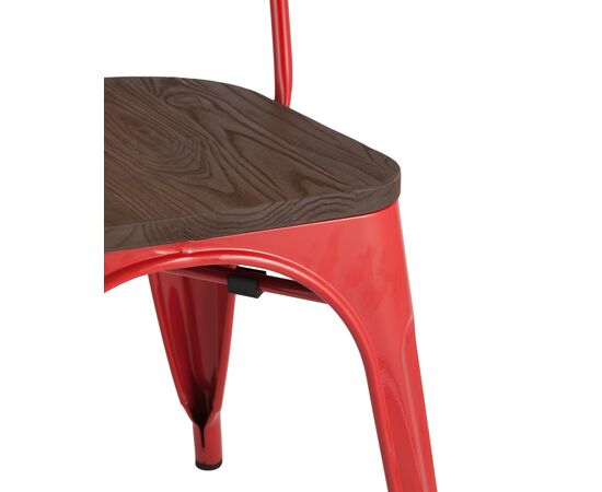 Стул Толикс (TOLIX) 450x515x840 ЙД-Х440Б-В ЛГ-03 (YD-H440B-W LG-03) Красный глянцевый/темное дерево, Основной цвет: Красный глянцевый/темное дерево, Ширина: 450, Материал основания: Металл, Высота: 840, Глубина: 515, Материал: дерево, Каркас: Металл, Вес: 5,1, Цвет опоры: красный глянцевый, Материал сиденья: Дерево, Цвет сиденья: Темно-коричневый, Артикул: ЙД-Х440Б-В ЛГ-03 (YD-H440B-W LG-03), изображение 4post-test
