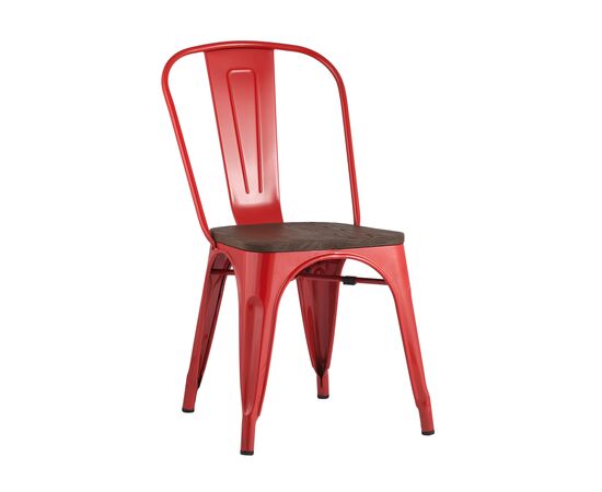 Стул Толикс (TOLIX) 450x515x840 ЙД-Х440Б-В ЛГ-03 (YD-H440B-W LG-03) Красный глянцевый/темное дерево, Основной цвет: Красный глянцевый/темное дерево, Ширина: 450, Материал основания: Металл, Высота: 840, Глубина: 515, Материал: дерево, Каркас: Металл, Вес: 5,1, Цвет опоры: красный глянцевый, Материал сиденья: Дерево, Цвет сиденья: Темно-коричневый, Артикул: ЙД-Х440Б-В ЛГ-03 (YD-H440B-W LG-03), изображение 5post-test