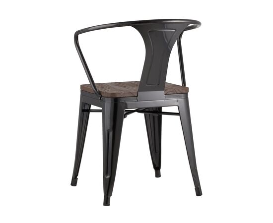 Стул Толикс Арм Вуд (TOLIX ARM WOOD) 390x390x790 ЙД-Х440АР-В ЛГ-01 (YD-H440AR-W LG-01) Черный глянцевый/темное дерево, Основной цвет: Черный глянцевый/темное дерево, Ширина: 390, Материал основания: Металл, Высота: 790, Глубина: 390, Материал: дерево, Каркас: Металл, Вес: 5, Цвет опоры: черный глянцевый, Материал сиденья: Дерево, Цвет сиденья: Темно-коричневый, Артикул: ЙД-Х440АР-В ЛГ-01 (YD-H440AR-W LG-01), изображение 5post-test