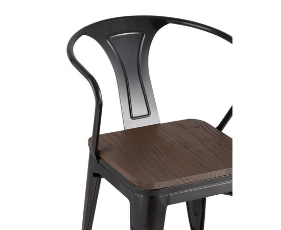 Стул Толикс Арм Вуд (TOLIX ARM WOOD) 390x390x790 ЙД-Х440АР-В ЛГ-01 (YD-H440AR-W LG-01) Черный глянцевый/темное дерево, Основной цвет: Черный глянцевый/темное дерево, Ширина: 390, Материал основания: Металл, Высота: 790, Глубина: 390, Материал: дерево, Каркас: Металл, Вес: 5, Цвет опоры: черный глянцевый, Материал сиденья: Дерево, Цвет сиденья: Темно-коричневый, Артикул: ЙД-Х440АР-В ЛГ-01 (YD-H440AR-W LG-01), изображение 6post-test