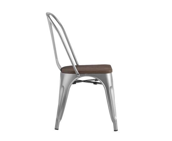 Стул Толикс (TOLIX) 450x515x840 ЙД-Х440Б-В ЙГ-15 (YD-H440B-W YG-15) Серебристый матовый/темное дерево, Основной цвет: Серебристый матовый/темное дерево, Ширина: 450, Материал основания: Металл, Высота: 840, Глубина: 515, Материал: дерево, Каркас: Металл, Вес: 5,1, Цвет опоры: серебристый матовый, Материал сиденья: Дерево, Цвет сиденья: Темно-коричневый, Артикул: ЙД-Х440Б-В ЙГ-15 (YD-H440B-W YG-15), изображение 2post-test