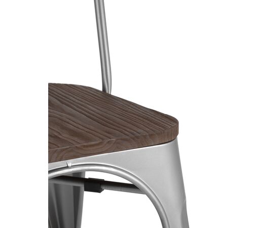 Стул Толикс (TOLIX) 450x515x840 ЙД-Х440Б-В ЙГ-15 (YD-H440B-W YG-15) Серебристый матовый/темное дерево, Основной цвет: Серебристый матовый/темное дерево, Ширина: 450, Материал основания: Металл, Высота: 840, Глубина: 515, Материал: дерево, Каркас: Металл, Вес: 5,1, Цвет опоры: серебристый матовый, Материал сиденья: Дерево, Цвет сиденья: Темно-коричневый, Артикул: ЙД-Х440Б-В ЙГ-15 (YD-H440B-W YG-15), изображение 5post-test
