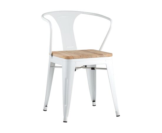 Стул Толикс Арм Вуд (TOLIX ARM WOOD) 390x390x790 ЙД-Х440АР-В ЛГ-02 (YD-H440AR-W LG-02) Белый глянцевый/светлое дерево, Основной цвет: Белый глянцевый/светлое дерево, Ширина: 390, Материал основания: Металл, Высота: 790, Глубина: 390, Материал: дерево, Каркас: Металл, Вес: 5, Цвет опоры: Белый, Материал сиденья: Дерево, Цвет сиденья: Светло-коричневый, Артикул: ЙД-Х440АР-В ЛГ-02 (YD-H440AR-W LG-02), изображение 2post-test