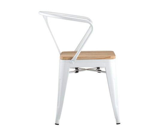Стул Толикс Арм Вуд (TOLIX ARM WOOD) 390x390x790 ЙД-Х440АР-В ЛГ-02 (YD-H440AR-W LG-02) Белый глянцевый/светлое дерево, Основной цвет: Белый глянцевый/светлое дерево, Ширина: 390, Материал основания: Металл, Высота: 790, Глубина: 390, Материал: дерево, Каркас: Металл, Вес: 5, Цвет опоры: Белый, Материал сиденья: Дерево, Цвет сиденья: Светло-коричневый, Артикул: ЙД-Х440АР-В ЛГ-02 (YD-H440AR-W LG-02), изображение 4post-test