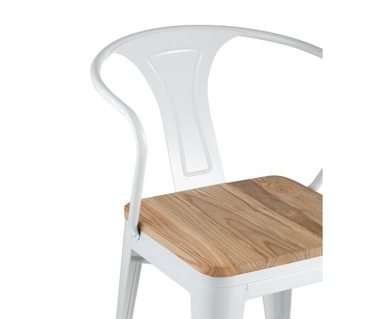 Стул Толикс Арм Вуд (TOLIX ARM WOOD) 390x390x790 ЙД-Х440АР-В ЛГ-02 (YD-H440AR-W LG-02) Белый глянцевый/светлое дерево, Основной цвет: Белый глянцевый/светлое дерево, Ширина: 390, Материал основания: Металл, Высота: 790, Глубина: 390, Материал: дерево, Каркас: Металл, Вес: 5, Цвет опоры: Белый, Материал сиденья: Дерево, Цвет сиденья: Светло-коричневый, Артикул: ЙД-Х440АР-В ЛГ-02 (YD-H440AR-W LG-02), изображение 6post-test