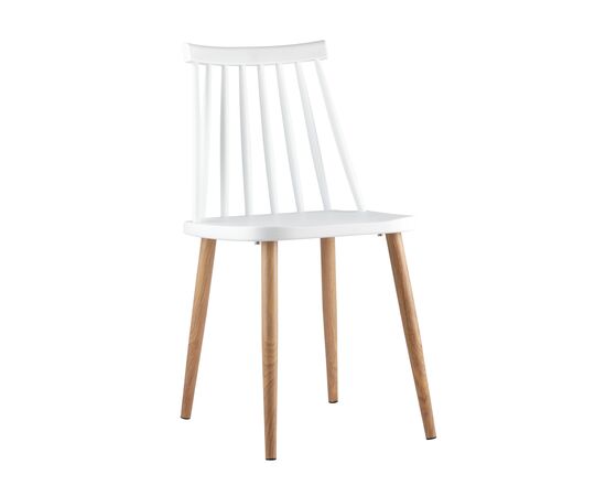 Стул Морган 420x470x800 Й820 вхите (Y820 white) Белый, Основной цвет: Белый, Ширина: 420, Материал основания: Металл, Высота: 800, Глубина: 470, Материал: Пластик, Каркас: Металл, Вес: 4, Цвет опоры: Коричневый, Материал сиденья: пластик, Цвет сиденья: Белый, Артикул: Й820 вхите (Y820 white), изображение 3post-test
