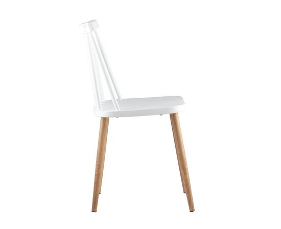 Стул Морган 420x470x800 Й820 вхите (Y820 white) Белый, Основной цвет: Белый, Ширина: 420, Материал основания: Металл, Высота: 800, Глубина: 470, Материал: Пластик, Каркас: Металл, Вес: 4, Цвет опоры: Коричневый, Материал сиденья: пластик, Цвет сиденья: Белый, Артикул: Й820 вхите (Y820 white), изображение 2post-test