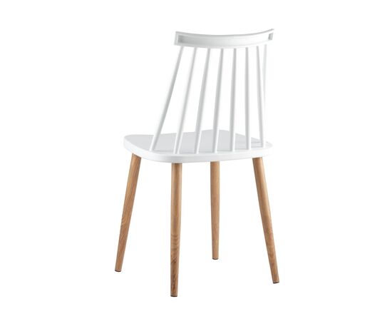 Стул Морган 420x470x800 Й820 вхите (Y820 white) Белый, Основной цвет: Белый, Ширина: 420, Материал основания: Металл, Высота: 800, Глубина: 470, Материал: Пластик, Каркас: Металл, Вес: 4, Цвет опоры: Коричневый, Материал сиденья: пластик, Цвет сиденья: Белый, Артикул: Й820 вхите (Y820 white), изображение 5post-test