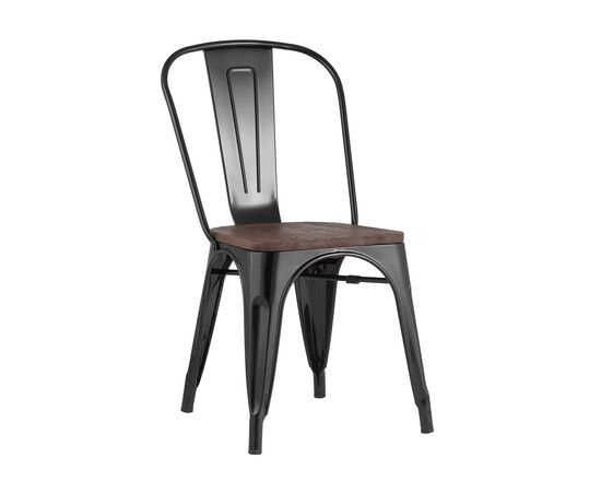 Стул Толикс (TOLIX) 450x515x840 ЙД-Х440Б-В ЛГ-01 (YD-H440B-W LG-01) Черный глянцевый/темное дерево, Основной цвет: Черный глянцевый/темное дерево, Ширина: 450, Материал основания: Металл, Высота: 840, Глубина: 515, Материал: дерево, Каркас: Металл, Вес: 5,1, Цвет опоры: черный глянцевый, Материал сиденья: Дерево, Цвет сиденья: Темно-коричневый, Артикул: ЙД-Х440Б-В ЛГ-01 (YD-H440B-W LG-01), изображение 2post-test