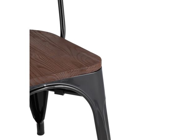 Стул Толикс (TOLIX) 450x515x840 ЙД-Х440Б-В ЛГ-01 (YD-H440B-W LG-01) Черный глянцевый/темное дерево, Основной цвет: Черный глянцевый/темное дерево, Ширина: 450, Материал основания: Металл, Высота: 840, Глубина: 515, Материал: дерево, Каркас: Металл, Вес: 5,1, Цвет опоры: черный глянцевый, Материал сиденья: Дерево, Цвет сиденья: Темно-коричневый, Артикул: ЙД-Х440Б-В ЛГ-01 (YD-H440B-W LG-01), изображение 5post-test