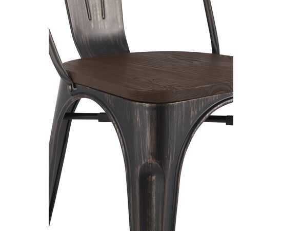 Стул Толикс (TOLIX) 450x515x840 ЙД-Х440Б-В МС-01-1 (YD-H440B-W MS-01-1) Черный/патина золото/темное дерево, Основной цвет: Черный/патина золото/темное дерево, Ширина: 450, Материал основания: Металл, Высота: 840, Глубина: 515, Материал: дерево, Каркас: Металл, Вес: 5,1, Цвет опоры: черный/патина золото, Материал сиденья: Дерево, Цвет сиденья: Темно-коричневый, Артикул: ЙД-Х440Б-В МС-01-1 (YD-H440B-W MS-01-1), изображение 5post-test