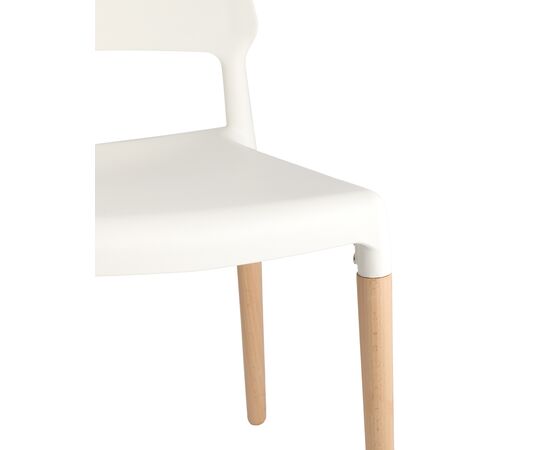 Стул Бистро (BISTRO) 540x525x785 8086 ВХИТЕ (8086 WHITE) Белый, Основной цвет: Белый, Материал основания: Массив дерева, Ширина: 540, Высота: 785, Глубина: 525, Материал: Пластик, Вес: 3, Артикул: 8086 ВХИТЕ (8086 WHITE), изображение 5post-test