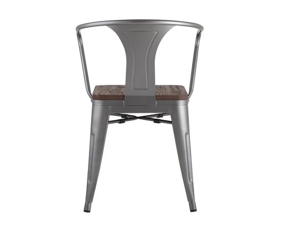 Стул Толикс Арм Вуд (TOLIX ARM WOOD) 390x390x790 ЙД-Х440АР-В ЙГ-15 (YD-H440AR-W YG-15) Серебристый матовый/темное дерево, Основной цвет: Серебристый матовый/темное дерево, Ширина: 390, Материал основания: Металл, Высота: 790, Глубина: 390, Материал: дерево, Каркас: Металл, Вес: 5, Цвет опоры: серебристый матовый, Материал сиденья: Дерево, Цвет сиденья: Темно-коричневый, Артикул: ЙД-Х440АР-В ЙГ-15 (YD-H440AR-W YG-15), изображение 4post-test