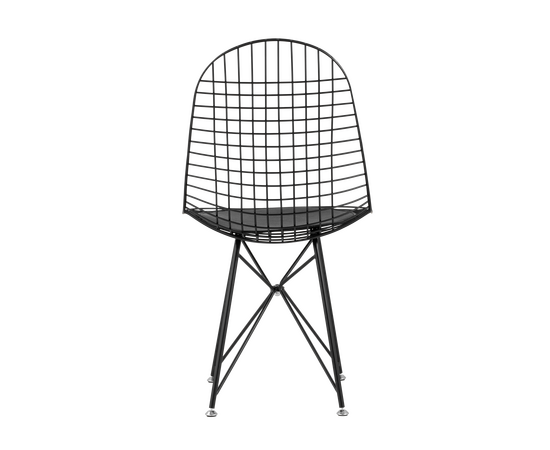 Стул обеденный Айфел (Eiffel) 460x530x870 УТ000004229 черный, с черной подушкой, Основной цвет: черный, с черной подушкой, Ширина: 460, Материал основания: Металл, Высота: 870, Глубина: 530, Материал: металл, экокожа, Вес: 4,2, Цвет опоры: Черный, Материал сиденья: металл, экокожа, Цвет сиденья: Черный, Артикул: УТ000004229, изображение 3post-test