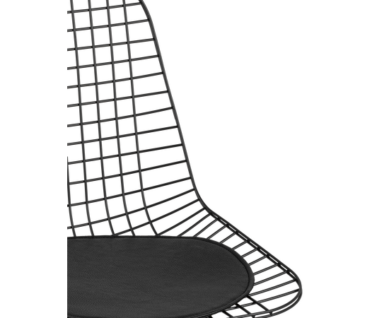 Стул обеденный Айфел (Eiffel) 460x530x870 УТ000004229 черный, с черной подушкой, Основной цвет: черный, с черной подушкой, Ширина: 460, Материал основания: Металл, Высота: 870, Глубина: 530, Материал: металл, экокожа, Вес: 4,2, Цвет опоры: Черный, Материал сиденья: металл, экокожа, Цвет сиденья: Черный, Артикул: УТ000004229, изображение 6post-test