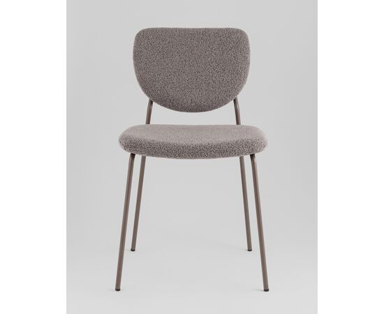 Стул обеденный ГиГи (Gigi) 455x555x810 УТ000039039 тёмно-серый, серые ножки, Основной цвет: тёмно-серый, серые ножки, Ширина: 455, Материал основания: Металл, Высота: 810, Глубина: 555, Материал: Букле, Каркас: Металл, Вес: 4,65, Цвет опоры: Серый, Материал сиденья: букле, Цвет сиденья: Темно-серый, Артикул: УТ000039039, изображение 6post-test