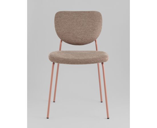 Стул обеденный ГиГи (Gigi) 455x555x810 УТ000039033 коричневый, розовые ножки, Основной цвет: коричневый, розовые ножки, Ширина: 455, Материал основания: Металл, Высота: 810, Глубина: 555, Материал: шенилл, Каркас: Металл, Вес: 4,65, Цвет опоры: розовые, Материал сиденья: шенилл, Цвет сиденья: Коричневый, Артикул: УТ000039033, изображение 2post-test